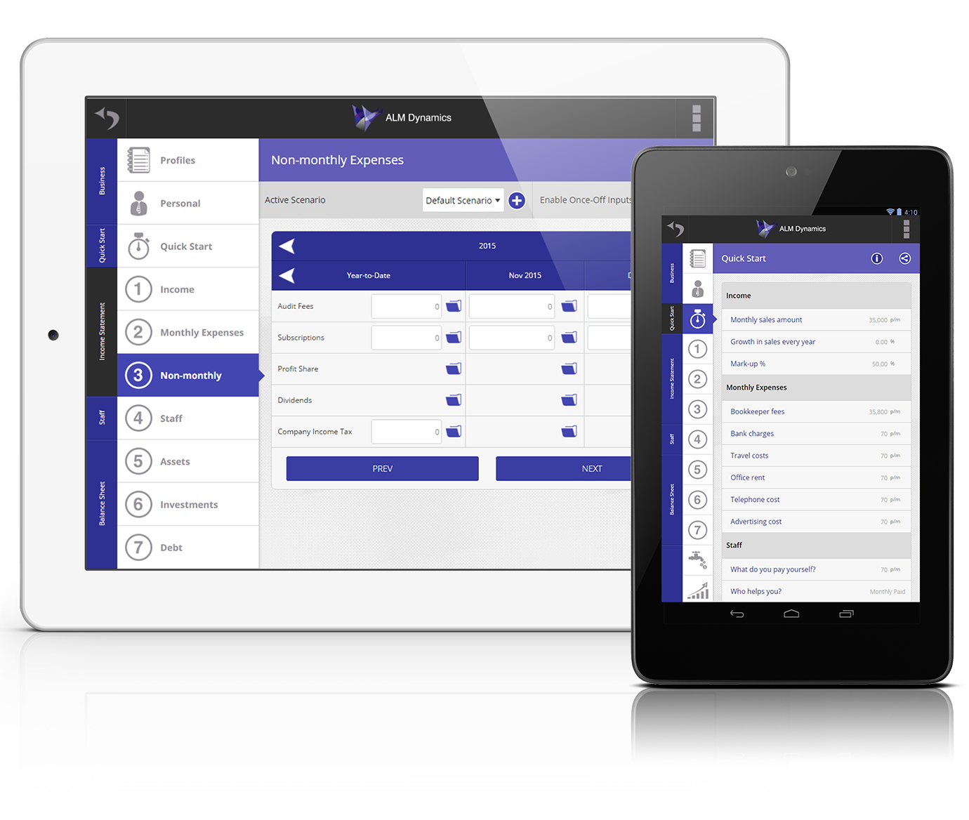App on Tablet screen